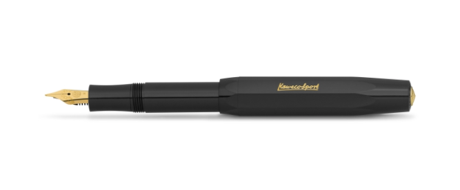 Set Penna stilografica Kaweco CLASSIC SPORT nera con clip