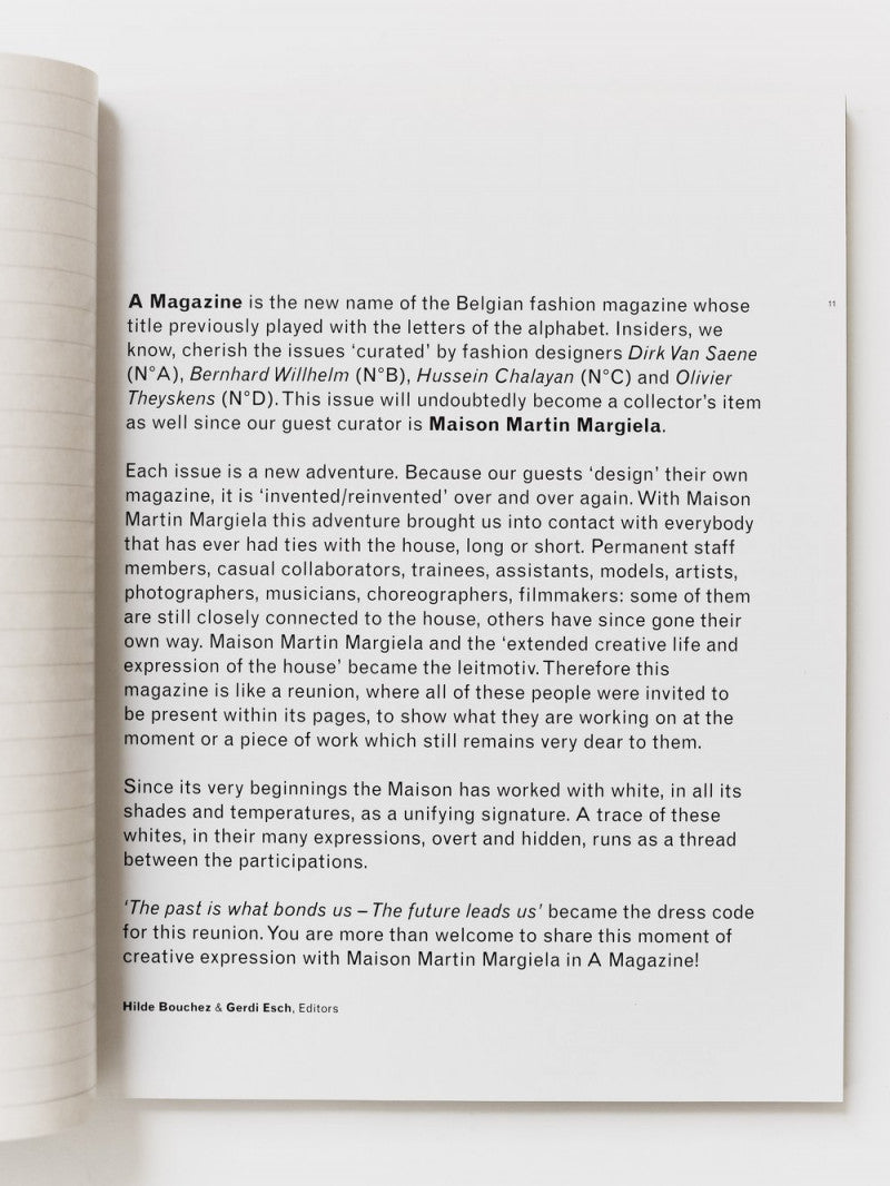 A magazine curated by n. 1 Maison Martin Margiela